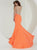 Tiffany Homecoming - Artistic Bateau Illusion Jersey Evening Gown 16191 In Orange