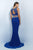 Two-Piece Sparkling Bare Midriff Trumpet Gown 11033