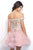 Blush - 11382 Floral Applique Off-Shoulder Tulle Cocktail Dress In Pink