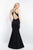 Blush - C1022 Crystal Beaded Halter Neck Mermaid Dress In Black