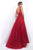 Blush - Jeweled and Embroidered V-Neck Ball Gown 5602 in Red