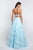Blush - C1072 Two Piece Beaded Halter A-line Dress In Blue