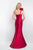 Blush - C1055 Bow Accented Sweetheart Mermaid Dress In Red
