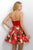 Blush - Floral Sweetheart Mikado A-Line Dress 11187 In Red and Multi-Color