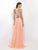 Blush - High Illusion Cutout A-Line Gown 11007 In Orange