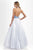 Blush - Embellished Halter Neck Polka Dot Printed Ball Gown 5516 in Blue and White