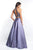 Blush - 5651 Embellished High Halter A-line Dress In Purple and Gray