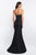 Blush - C1038 Floral Printed Strapless Sweetheart Dress In Black and Pink