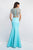 Blush - C1008 Crystal Beaded Two Piece Mermaid Dress In Blue