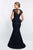Blush - S2020 Illusion Jewel Neck Lace Mermaid Gown In Black and Blue