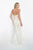 Blush - Gold Printed Strapless Long Dress 7014 in White and Gold