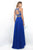 Blush - Adorned High Illusion Chiffon A-Line Gown  11344 in Blue