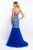 Blush - 11582 Bedazzled Sweetheart Mermaid Dress In Blue and Silver