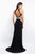 Intrigue - 441 Beaded Halter Sheath Dress In Black