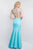 Blush - C1007 Two Piece Bedazzled Mermaid Gown In Neutral and Blue
