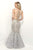 Blush - Embellished Illusion Neck Trumpet Gown 11243 in Neutral and Silver