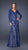 La Femme - Gorgeous Lace V-Neck A-Line Gown with Long Sleeves 19893 In Blue