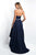 Blush - 11553 Crystal Encrusted Halter High Low Gown In Blue and Pink