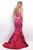 Blush - Ornate Lace Applique Sweetheart Trumpet Gown 7105 in Red and Pink