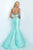 Blush - Crystal-encrusted Halter Neck Trumpet Gown 11084 In Blue