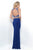 Beaded Cropped Top Bare Midriff Jersey Formal Set 11308