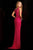 SCALA - 48670 Long High  Neck Dress with Side Slit in Pink