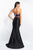 Intrigue - 404 Strapless Sweetheart Trumpet Dress In Black and Multi-Color