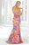 Blush - Strapless Multi Color Pleated Mermaid Gown 9316 In Multi-Color and Print