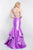 Intrigue - 417 Beaded Halter Mermaid Dress In Purple and Multi-Color