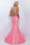 Blush - Jeweled Halter Neck Taffetta Mermaid Dress 11093 In Pink