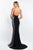 Blush - C1000 Embellished V-neck Sheath Dress In Black