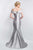 Crystal Beaded Applique Off-Shoulder Gown S2006 In Silver