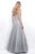 Blush - Bejeweled Modified Sweetheart Tulle Ball Gown 5615 In Gray