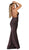 May Queen - RQ-7756 Deep V-neck Long Trumpet Dress In Red and Multi-Color