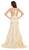 May Queen - RQ7739 Strappy Plunging V-Neck Trumpet Dress In Nude