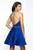 Intrigue - 461 Jewel Accented Halter A-line Dress