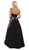 May Queen - MQ1627 Gilt-Appliqued Sweetheart High Low Gown In Black