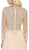 May Queen - MQ1615B Applique Long Sleeve A-line Dress In Nude