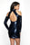 Blush Black - B118 Fully Sequined High Neck Fitted Dress