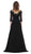 May Queen - MQ1617 Beaded Lace Illusion Bateau Dress In Black
