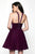 Blush - 11629 Rhinestone Accented Halter Velvet A-line Dress