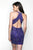 Blush Black - B100 Scroll Beaded Illusion Halter Lattice Dress