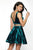 Blush - 11625 Embellished Two Piece Halter Velvet A-line Dress