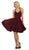 May Queen - RQ7754 Strappy V-Neck Pleated A-Line Dress In Pink