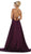 May Queen - Halter Neck Tie String Back A-Line Satin Gown MQ1642 In Purple