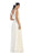 May Queen - MQ1400 Jeweled V-Neck Chiffon A-Line Evening Dress In White