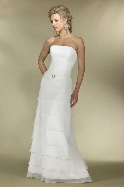 Alexia Designs - IB14 Strapless Tiered A-Line Bridal Gown In White