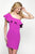 Intrigue - 481 Ruffled Asymmetric Fitted Dress