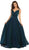 May Queen - RQ7747 Pleated Sweetheart Ballgown In Green and Blue