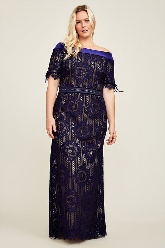 Tadashi Shoji - Off-Shoulder Sheath Evening Dress In Purple